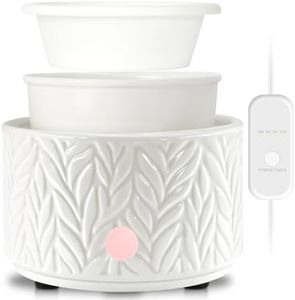 Electric Wax Melt Burner - Oil Burner Scented Candle Warmer with 4 Timer & 1pc Silicone Dish Ceramic 4-in-1 Wax Melts Warmer for Home Office Bedroom Aromatherapy Gift and Decor