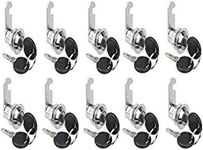 TOVOT 10PCS Cabinet Locks with Keys Mail Box Lock 20MM Drawer Locks Tool Box Locks Cylinder & Keys (Keyed Different)