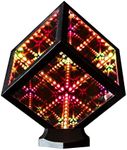 HyperCube Nano Infinity Cube LED Light with Stand - 5.5-Inch Sound Reactive Portable Table Desktop Lamp, RGB App-Enabled Multicolor Decorative Mirror Art Night Light, Cool Party Atmosphere