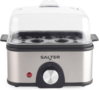 Salter Electric Egg Boiler, 8-Egg Cooker – Soft, Hard & Poached, Silver