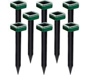 8 Pack Mole Repellent Solar Powered, Waterproof Mole Repellent Chipmunk Repellent Outdoor, Gopher Repellent Ultrasonic Solar Powered for Groundhog Chipmunk Repeller, Lawn Garden