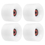 PATIKIL 70mm 78A Longboard Wheels with Red ABEC-9 Bearings, 4 Pack Soft Cruiser Wheels Street Wheels for Skateboards Skateboard Wheel PU, White