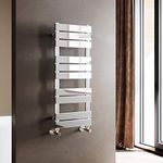 ELEGANT Heated Towel Rail, Modern Chrome Flat Panel 1000 x 400 Wall Mounted Designer Radiators Ladder Rad for Bathrooms