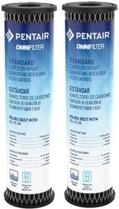Pentair OMNIFilter TO1 Carbon Water Filter, 10-Inch, Standard Whole House Carbon Wrap Sediment and Taste & Odor Replacement Filter Cartridge, 10" x 2.5", 5 Micron, Pack of 2