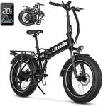 Likebike Folding Electric Bike Adults,500W Motor (Peak 720W) Ebike with 20" x 4.0" Fat Tire,48V 10.4Ah Removable Battery Hidden,Electric Mountain Bike,UL 2849 Certified,Commuting E-Bike,7-Speed