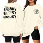 UNIQUEONE Halloween Stay Spooky Sweatshirt Women Ghost Sweatshirts Halloween Long Sleeve Fall Crewneck Pullover Tops