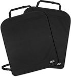 BEZ Kick Mats Back Seat Protector for Kids [2 packs], Premium Waterproof 600D Material Stain Resistant Anti-Dirty with Adjustable Strap Universal - Black