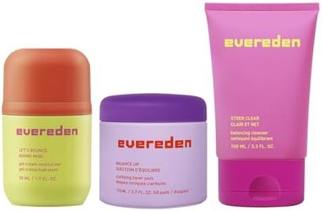 Evereden Pre-Teen Collection: Triple Green Tea Steer Clear Balancing Jelly Cleanser Face Wash, Let's Bounce Gel-Cream Face Moisturizer, & Balance Up Water-Based Toner Pads for Face