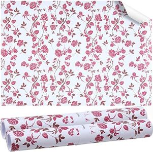 24 Sheets Scented Drawer Liners for Dresser 15.7 x 22.8 Inch Lavender Drawer Paper Non Adhesive Drawer Liners Dresser Scented Floral Print Fragrant for Kitchen Cabinet Shelf Closet(Rose Style)