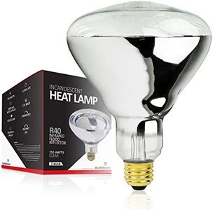 BULBMASTER 250 Watts R40 Clear Heat lamp Light Bulbs Infrared Flood Incandescent 250R40/HR Medium E26 Base 1 Pack