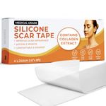 Medical Grade Silicone Scar Tape | Collagen Tape for Wrinkles & Scars | Scar Tape for Surgical Scars, C Section & Keloid Scar Treatment | Silicone Scar Sheets, 4cm x 2.4m By Target Control U.K LTD
