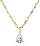 Ana Luisa 14K Gold Solitaire Pendant Necklace - Elise | Sparkling 14K Gold Plated Charm + Chain | Hypoallergenic, Water-Resistant & Tarnish-Free | Gold Chain Necklace | Includes FREE Extender