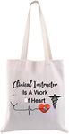 CMNIM Clinical Instructor Gifts Nursing Makeup Bag Appreciation Nurse Teacher Gifts for Clinical Instructor Is A Work Of Heart (Clinical Instructor Tote Bag)