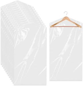 20 Pack Garment Bags for Hanging Clothes Plastic Garment Bags Clear Clothes Covers Dry Cleaner Bags Hanging Dust-proof Garment Bags for Dry Cleaner, Home Storage, Travel (60x90cm)