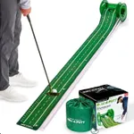 ROLL-A-PUTT by PERFECT PRACTICE - 8ft Portable Putting Green with Ball Return and Roll-Away Base for Fast and Easy Golf Practice Putting Anywhere