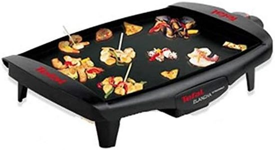 Tefal Compact CB500512 Plancha de Asar, Antiadherente, Compatible lavavajillas, Superficie de cocción: 25 x 35 cm, 1800 W, Tamiz de agitación, Negro