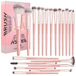 MAANGE Makeup Brush Set 20Pcs Premium Synthetic Foundation Face Powder Blush Concealers Make Up Brushes Sets (Pink)