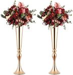 SHOHAYTO 2 Pcs 22" Tall Gold Vases Metal Flower Arrangement Stand, Versatile for Centerpieces, Decoration for Table, Party, Wedding