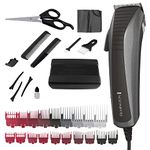 Remington Easy Fade Haircut Kit, Hair Clippers for Men, Tapered and Standard Fixed Combs, Travel Case Included, Black