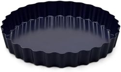 Zyliss E980197 Non-Stick Loose Base Tart Tin | 25cm/10in | Carbon Steel | Dark Blue | Cake Tin/Baking Tin/Bakeware/Cake Mould | Dishwasher Safe | 5 Year Guarantee