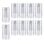 SAHENITEANA Clear Round Deodorant Container, Empty Twist Fill Stick Tube, Plastic Lip Balm Tube for Diy Homemade Lipstick Crayon Lip Balm (10, 75ml)