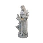 Design Toscano KY1299 Nature's Nurturer Saint Francis Garden Statue Birdfeeder, Large 94 cm, Polyresin, Antique Stone, Off White