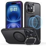 ESR for iPhone 16 Plus Case, ompatible with MagSafe, Military-Grade Protective Case, TPU, Built-in Stash Stand Phone Case, Scratch-Resistant Back Cover, Classic Series, Frosted Black