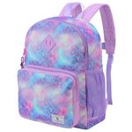 Kids Backpack, VONXURY Lightweight Water Resistant School Backpack for Girls Toddler Cute Bookbag for Boys(Purple Galaxy)