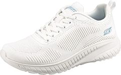 Skechers Women's BOBS Squad Chaos FACE Off Sneaker, White Engineered Knit, 7 UK