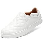 STQ White Slip On Sneakers for Women Slip On Tennis Shoes Comfortable Nurse Loafers White Size 8