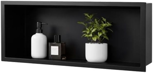 Puyangtego Shower Niche Insert Tile Ready 36"x12" Black Bathroom Recess Storage Niche