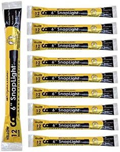 Cyalume Yellow Emergency Glow Sticks - Premium 6” SnapLight Survival Glow Sticks with 8 Hour Duration for Use as Emergency Flares and Hiking Safety Gear (Bulk Pack of 10 Safety Glow Sticks)