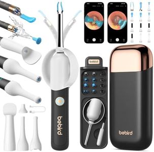Bebird Earsight Plus R37R Ear Wax Removal Tool Camera, FSA HSA Eligible Items, Smart Ear Cleaner with Painless Visual Tweezers, Flexible Ear Camera Otoscope, Home ENT Cleaning Kit for Family,Black