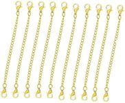 Hanging tree Jewelry Making Findings Extenders DIY Chain for Necklace Bracelet with Lobster Clasp 6Inchs (10pcs Gold)