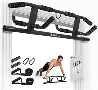 KAKICLAY 2023 Upgrade Multi-Grip Pull Up Bar with Smart Larger Hooks Technology - USA Original Patent, Designed, Shipped.