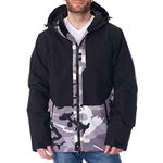 alpine swiss Mens Waterproof Ski Jacket Hooded Snowboarding Coat Warm Winter Snow Jacket Raincoat Black White Camo M