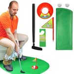 Novelty Place Toilet Golf Potty Game Set - Practice Mini Golf in Any Restroom/Bathroom - Great Toilet Time Funny Gag Gifts for Golfer