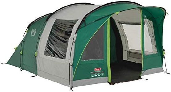 Coleman Rocky Mountain 5 Plus Family Tent, Blocks up to 99 Percent of Daylight, 5 Man 2 Bedroom Family Tent, 100 Percent Waterproof Camping Tent for 5 Person, Also Ideal to Camp in The Garden