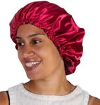 Olivia Sylx - Satin Bonnet & Toddler Silk Bonnet - Sleep Cap & Kids Bonnet for Girls, Hair Cover for Sleeping - Satin Sleep Cap, Adjustable (Red, Adult - One Size)