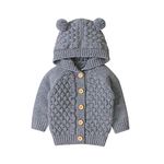 SRTUMEY Baby Sweater 12-18 Months Grey Winter Jacket Infant Baby Coat Warm Outwear Boy Knit Sweater Hooded Girl Girls Coat&Jacket 9 Month Old Girl Clothes