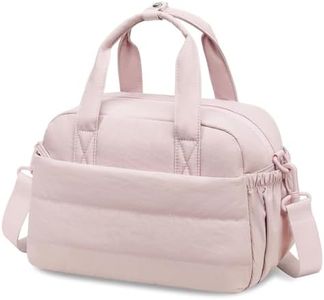 CAMTOP Lunch Box for Women, Cute Quilted Lunch Bag, Lightweight Puffy Padded Waterproof Lunch Tote, Reusable Lunch Cooler for Work Picnic Travel, Pink