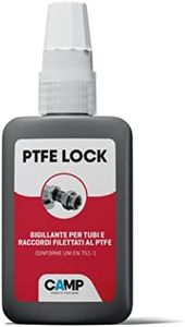 CAMP PTFE LOCK Adhésif D’Étanchéité Professionel avec PTFE pour Tuyaux et Raccords Filetés, pour Air, Gaz, Eau, Huiles, Blanc, 50 ml