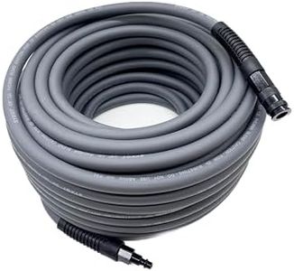 SYXQT Hybrid Air Hose 3/8-Inch x 100FT,Air Compressor Hose 300 PSI Heavy Duty,Lightweight,Kink Resistant,All-Weather Flexibility with 1/4-Inch Industrial Air Fittings and Bend Restrictors,Gray
