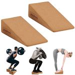 Squat Wedge Block Non-Slip Slant Board Calf Stretcher, 2pcs Ankle Knee Leg Stretcher, Heavy Duty Incline Ramp for Heel Elevated Squat, ATG Split Squat, deadlift, Lunge, Yoga, Pilates, Physical Therapy