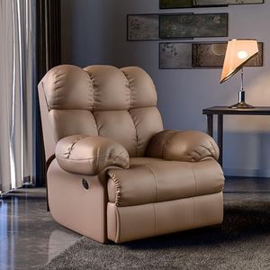 Green Soul | Shangri-La | Electric Recliner Sofa with Oversized Backrest, Premium Comfort and Soft Leatherette | Motorized Recliner for Relaxing at Home | with Installation (Brown)