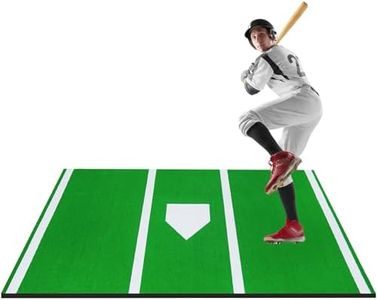 THWTGH Baseball Batting Mat, Portable Baseball Hitting Mat for Batting Cage, Antifade Batters Box Turf Mat Baseball 5mm Antislip Foam Backing for Indoor & Outdoor with Carry Strap