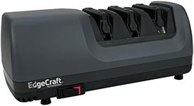 EdgeCraft E1520 Electric Knife Sharpeners for 15 and 20-Degree Straight and Serrated Knives Diamond Abrasives Precision Angle Control, 3-Stage, Gray