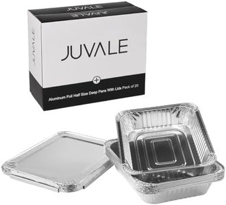 20 Pack Half Size Aluminum Pans with Lids, 9x13 Tin Food Storage Trays for Baking, Catering, Table, Food