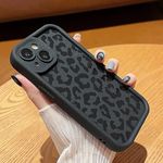 MINSCOSE Compatible with iPhone 15 Plus Case,Cute Cheetah Print Pattern Design,Soft TPU Slim Girly Leopard Phone Case Bumper Shockproof Protective Cover for Women Girls 6.7inch-Black