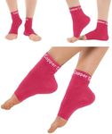 Copper Compression Foot Sleeves - Plantar Fasciitis, Achilles, Ankle Support Brace Socks - Day/Night Relief from Heel Spurs, Arch Pain, Swelling, Soccer Injuries, Golf, Running - 1 Pair Pink - S/M